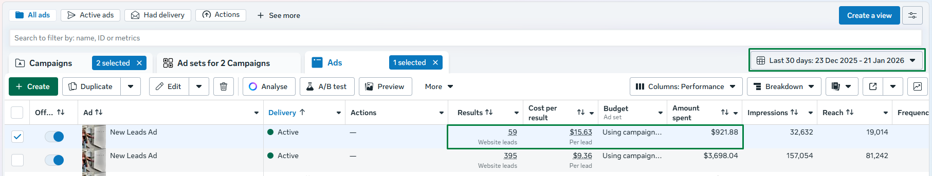 $9.36–$15.63 CPL — 395+ Website Leads